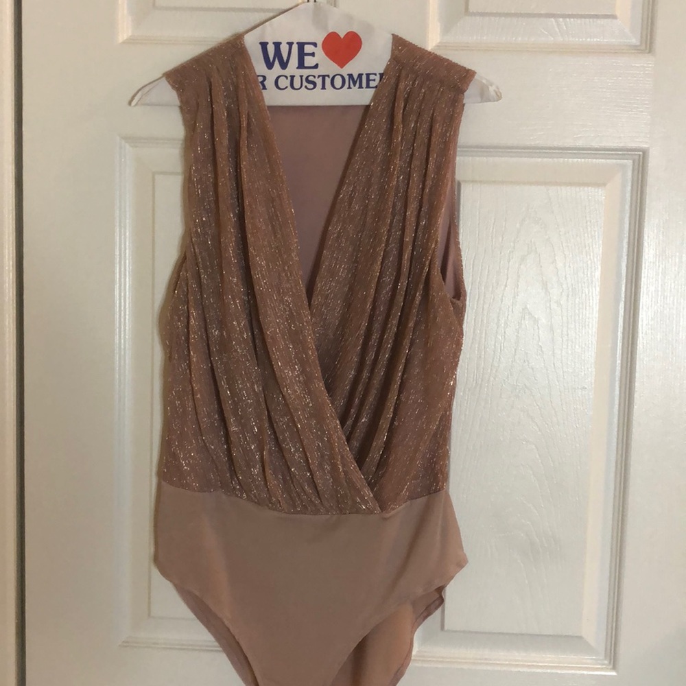 Rose gold sleeveless bodysuit